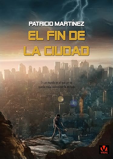 Portada del libro "El fin de la ciudad" en la que se ve a una mujer de espaldas frente una ciudad asolada por el apocalipsis.